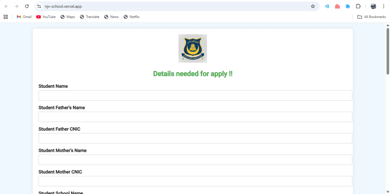 NJV School Management System